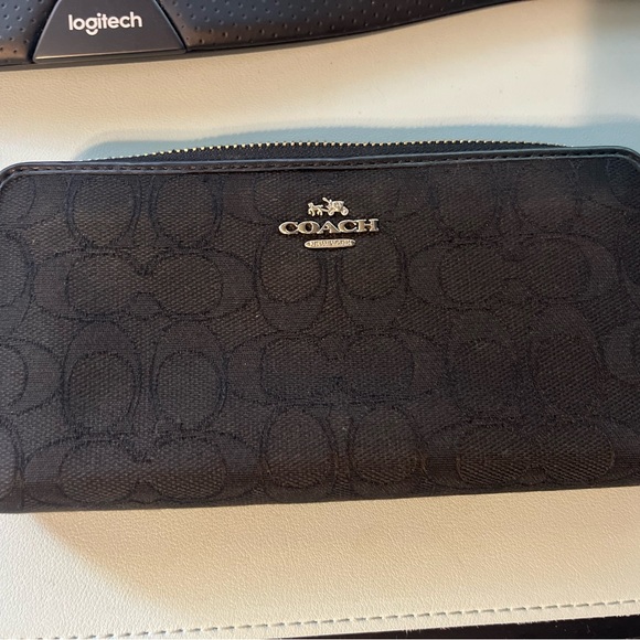 Coach Handbags - *Black Coach Jacquard Wallet - EUC